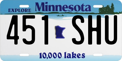 MN license plate 451SHU