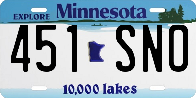 MN license plate 451SNO