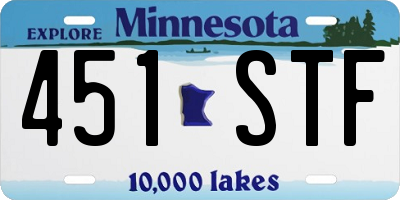 MN license plate 451STF