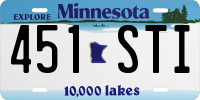 MN license plate 451STI
