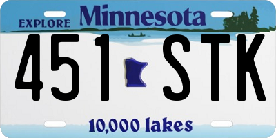 MN license plate 451STK