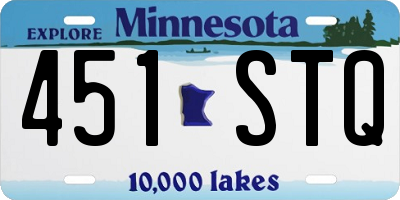 MN license plate 451STQ