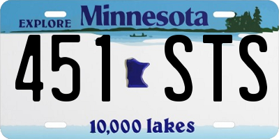 MN license plate 451STS