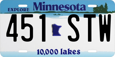 MN license plate 451STW