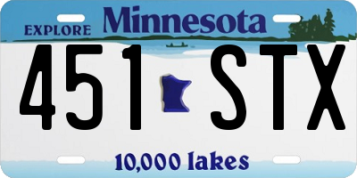 MN license plate 451STX