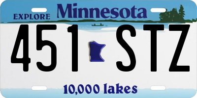 MN license plate 451STZ