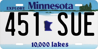 MN license plate 451SUE