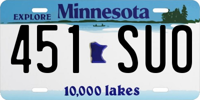 MN license plate 451SUO