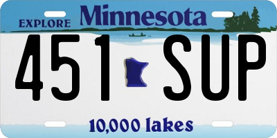 MN license plate 451SUP