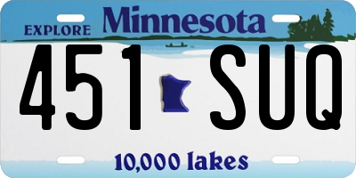 MN license plate 451SUQ