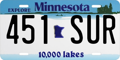 MN license plate 451SUR
