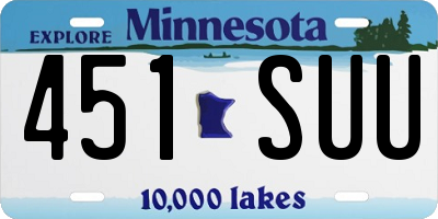 MN license plate 451SUU