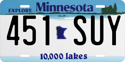MN license plate 451SUY