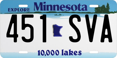 MN license plate 451SVA