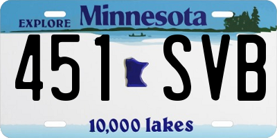 MN license plate 451SVB