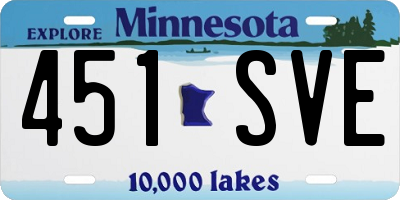MN license plate 451SVE