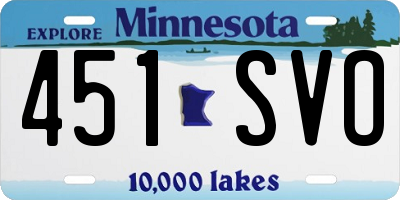 MN license plate 451SVO