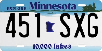 MN license plate 451SXG