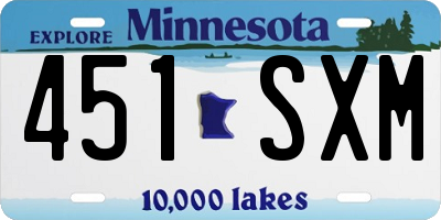 MN license plate 451SXM