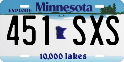 MN license plate 451SXS