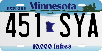MN license plate 451SYA