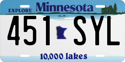 MN license plate 451SYL