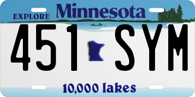 MN license plate 451SYM