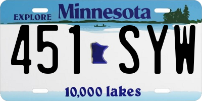 MN license plate 451SYW