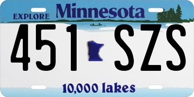 MN license plate 451SZS