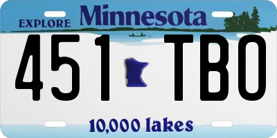 MN license plate 451TBO