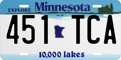 MN license plate 451TCA