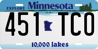 MN license plate 451TCO