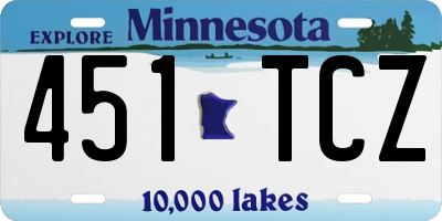 MN license plate 451TCZ