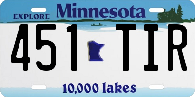 MN license plate 451TIR