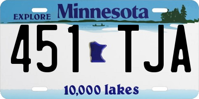 MN license plate 451TJA