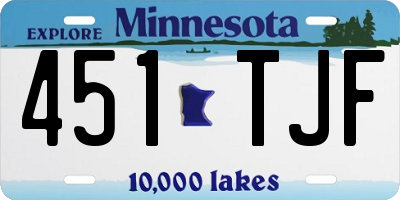MN license plate 451TJF