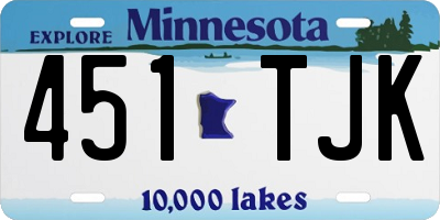 MN license plate 451TJK