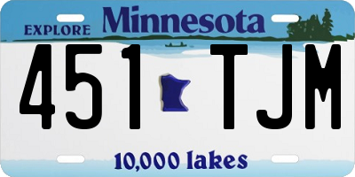 MN license plate 451TJM