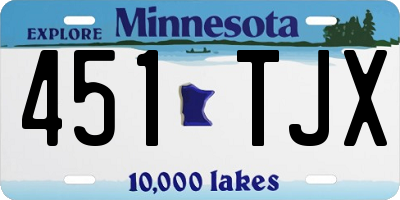 MN license plate 451TJX