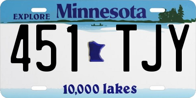 MN license plate 451TJY