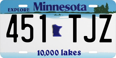 MN license plate 451TJZ