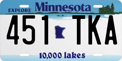 MN license plate 451TKA