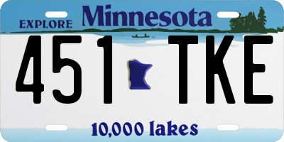 MN license plate 451TKE
