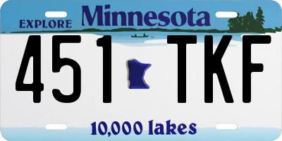 MN license plate 451TKF