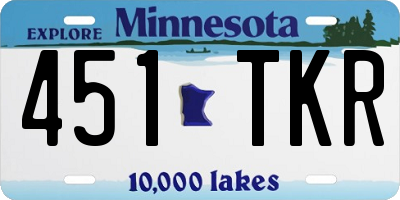 MN license plate 451TKR