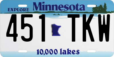 MN license plate 451TKW