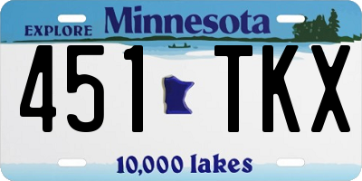 MN license plate 451TKX