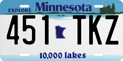 MN license plate 451TKZ