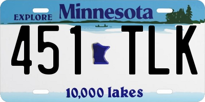 MN license plate 451TLK