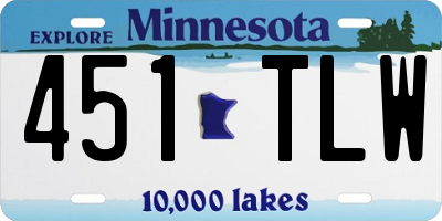 MN license plate 451TLW